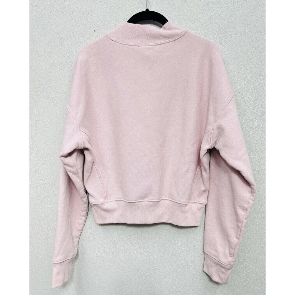 Champion Sweater Womans Sz Medium Reverse Weave Crop Top Sweatshirt Pink - Picture 2 of 4